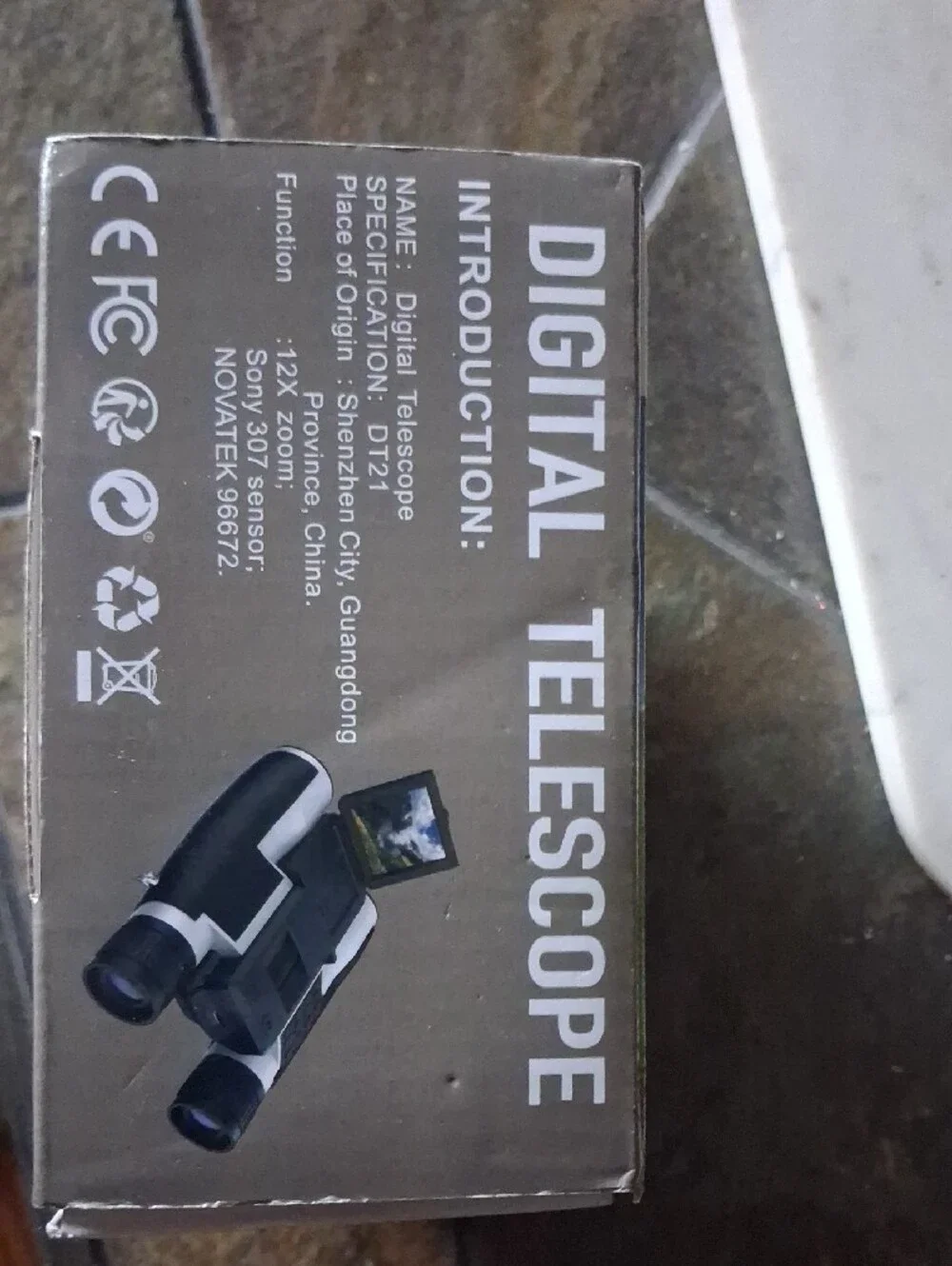 DT-21 Digital Telescope Binoculars - Black and White